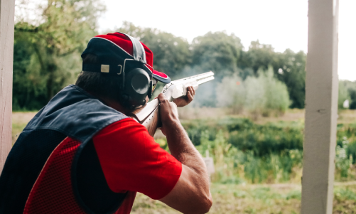 Clay shooting at the range